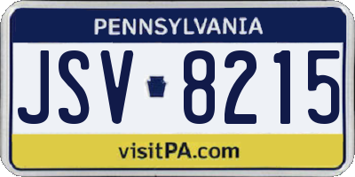 PA license plate JSV8215