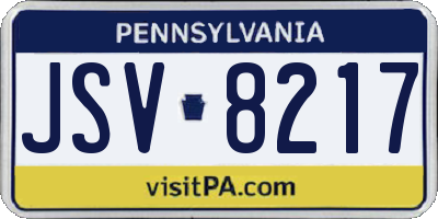 PA license plate JSV8217