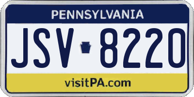 PA license plate JSV8220