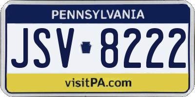 PA license plate JSV8222