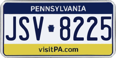 PA license plate JSV8225