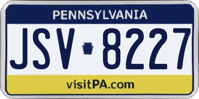 PA license plate JSV8227