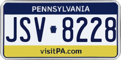 PA license plate JSV8228