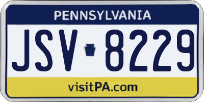 PA license plate JSV8229