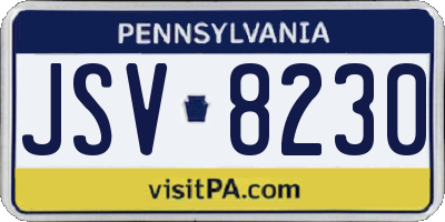 PA license plate JSV8230