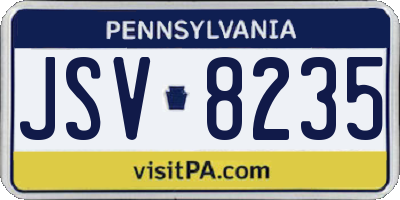 PA license plate JSV8235