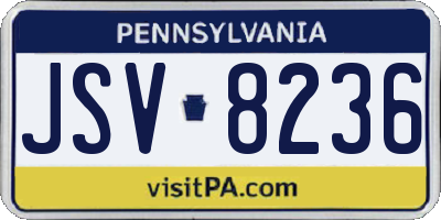 PA license plate JSV8236
