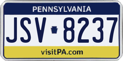 PA license plate JSV8237
