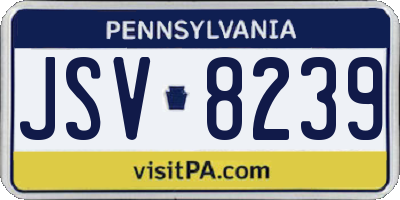 PA license plate JSV8239