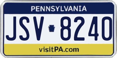 PA license plate JSV8240