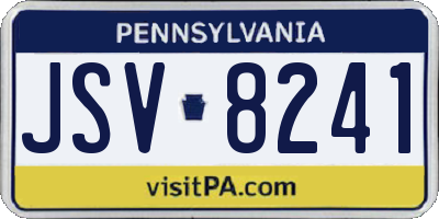 PA license plate JSV8241