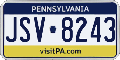 PA license plate JSV8243