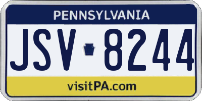 PA license plate JSV8244