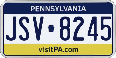 PA license plate JSV8245