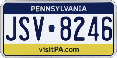 PA license plate JSV8246