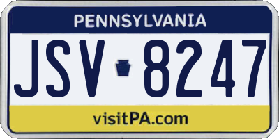 PA license plate JSV8247