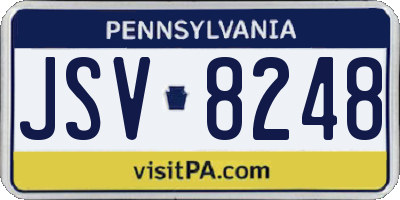 PA license plate JSV8248