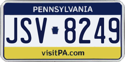 PA license plate JSV8249