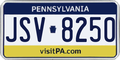 PA license plate JSV8250