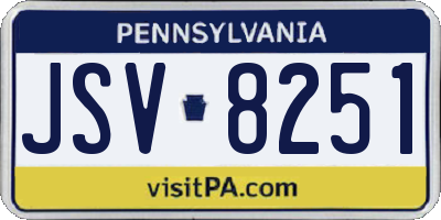 PA license plate JSV8251