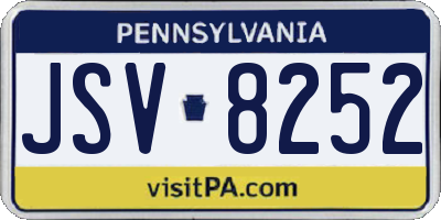 PA license plate JSV8252