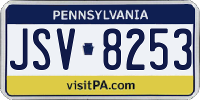 PA license plate JSV8253