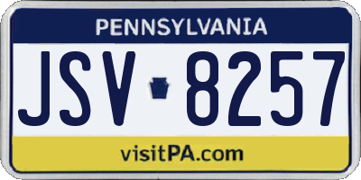 PA license plate JSV8257