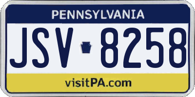 PA license plate JSV8258
