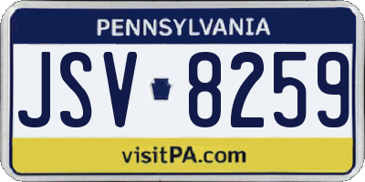 PA license plate JSV8259