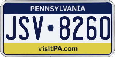 PA license plate JSV8260