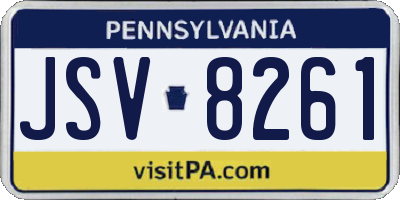 PA license plate JSV8261