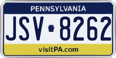 PA license plate JSV8262