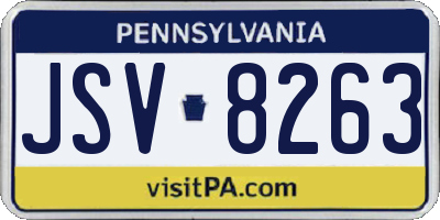 PA license plate JSV8263