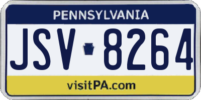 PA license plate JSV8264