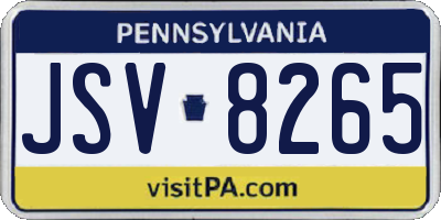 PA license plate JSV8265