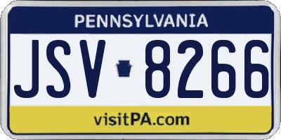 PA license plate JSV8266