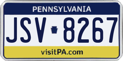 PA license plate JSV8267