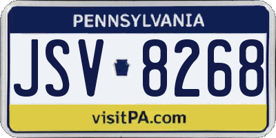 PA license plate JSV8268