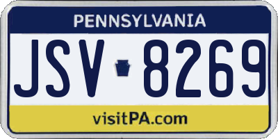 PA license plate JSV8269