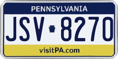 PA license plate JSV8270