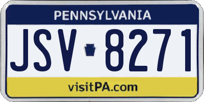 PA license plate JSV8271