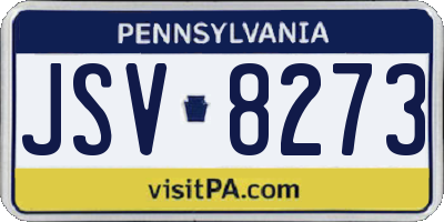PA license plate JSV8273