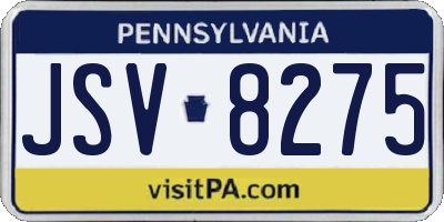 PA license plate JSV8275