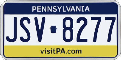 PA license plate JSV8277