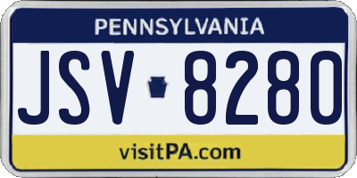 PA license plate JSV8280