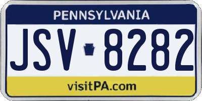 PA license plate JSV8282