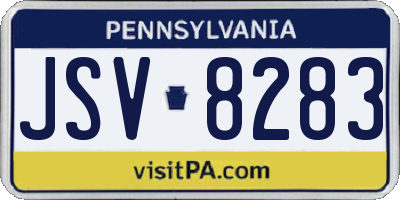 PA license plate JSV8283