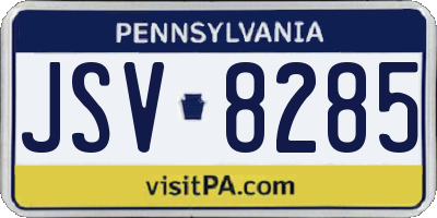 PA license plate JSV8285