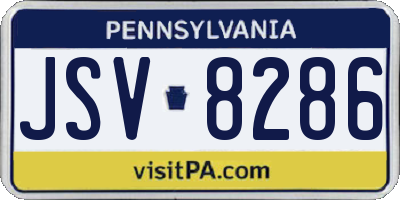 PA license plate JSV8286