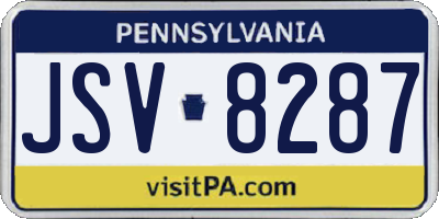 PA license plate JSV8287
